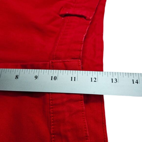 Lane Bryant Chino Shorts Womens 18 Red Stretch Belt Loops High Rise Casual - Picture 7 of 8